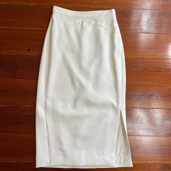 NWT Reiss Ivory Side Split Structured Classic Pencil Skirt Sz 2 🧡🎀 - Picture 11 of 16